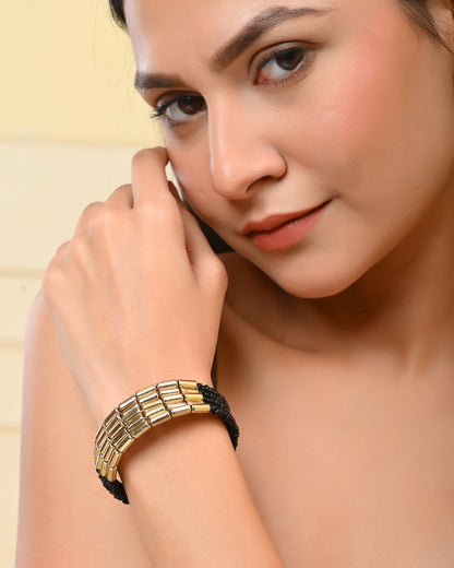 RICHEERA Women Gold-Plated Cuff Bracelet