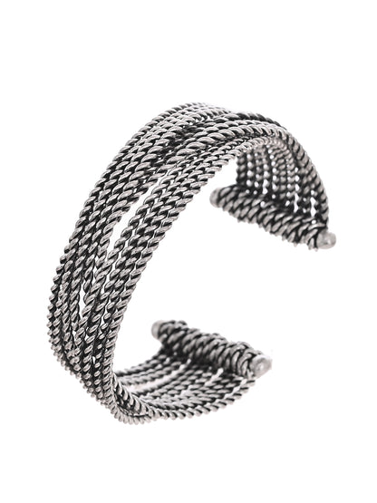 RICHEERA Women Silver-Plated Cuff Bracelet