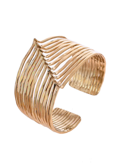 RICHEERA Women Handcrafted Gold-Plated Cuff Bracelet