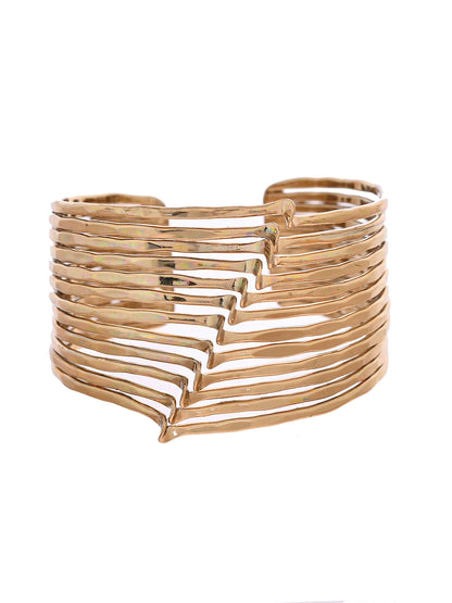 RICHEERA Women Handcrafted Gold-Plated Cuff Bracelet