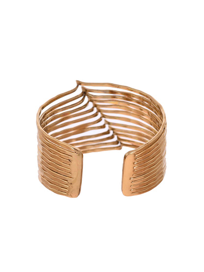 RICHEERA Women Handcrafted Gold-Plated Cuff Bracelet