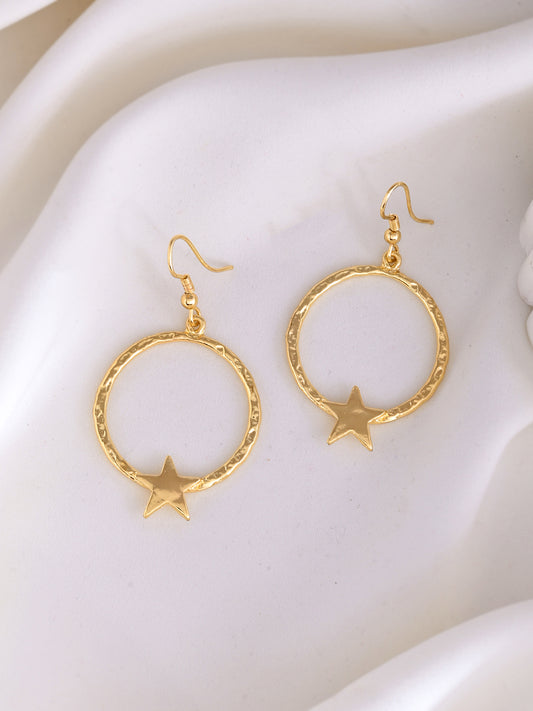 RICHEERA Gold-plated Contemporary Drop Earrings