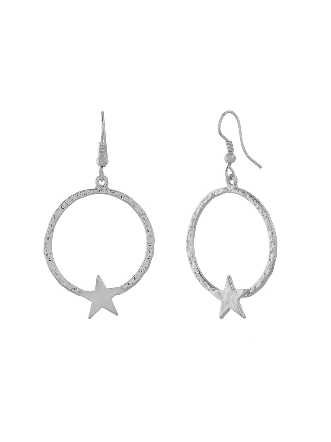 RICHEERA Silver-plated Contemporary Drop Earrings