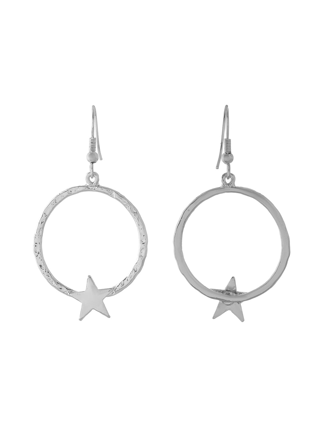 RICHEERA Silver-plated Contemporary Drop Earrings