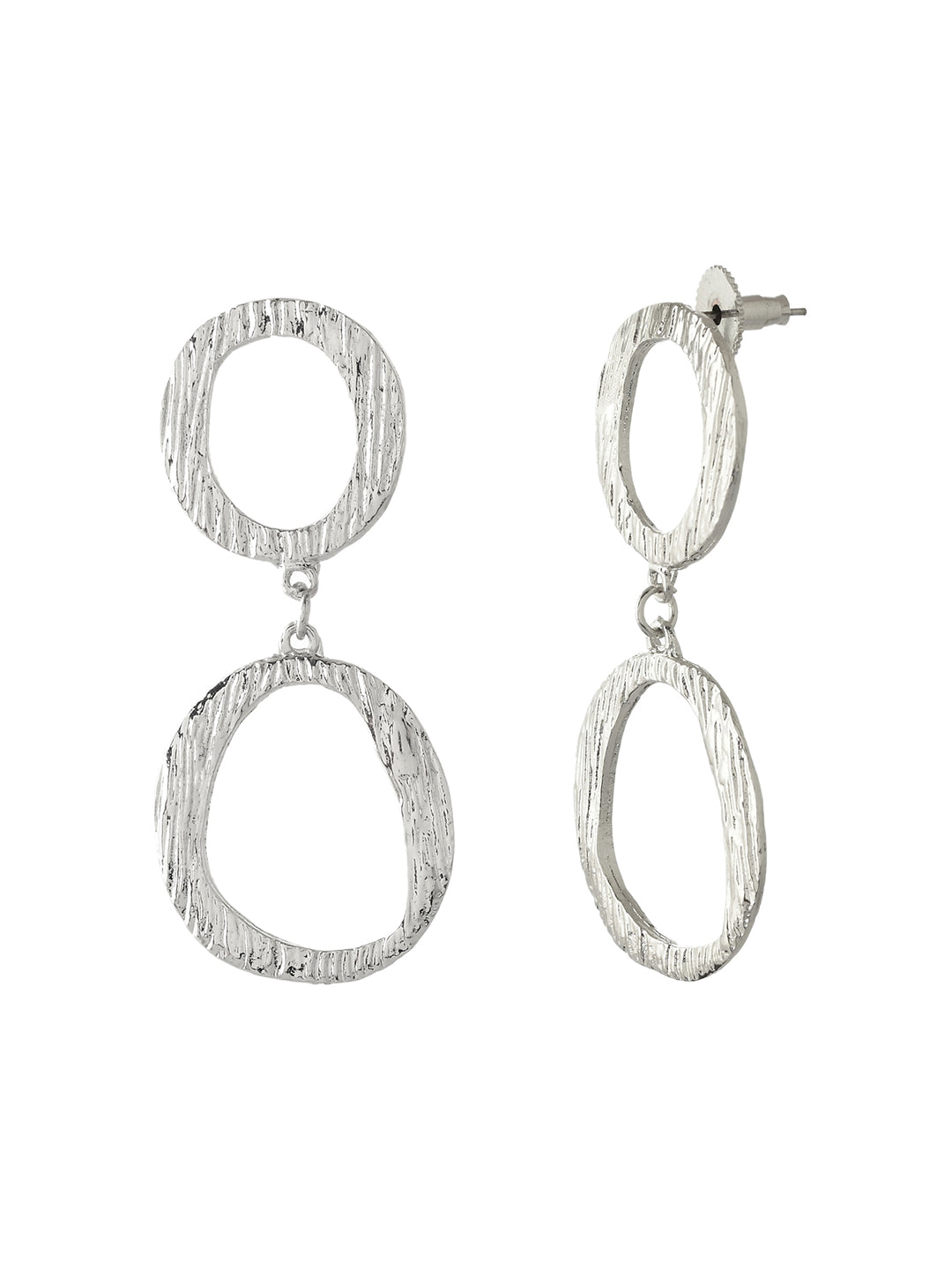 RICHEERA Silver-plated Contemporary Drop Earrings