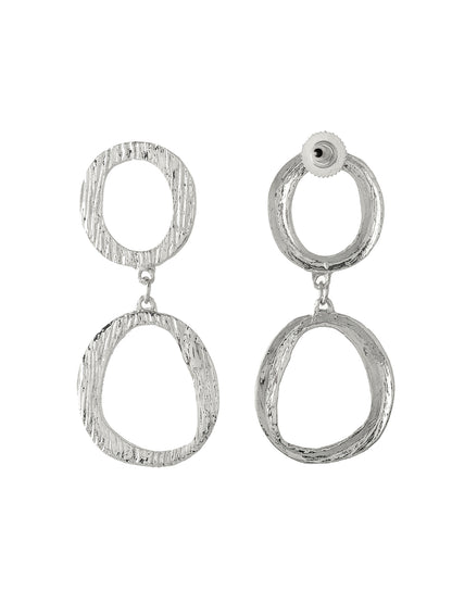 RICHEERA Silver-plated Contemporary Drop Earrings