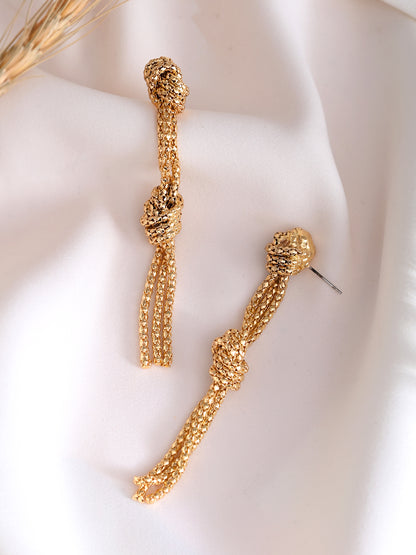 RICHEERA Gold-plated Contemporary Drop Earrings