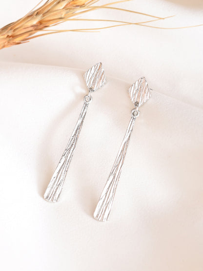 RICHEERA Silver-plated  Contemporary Drop Earrings