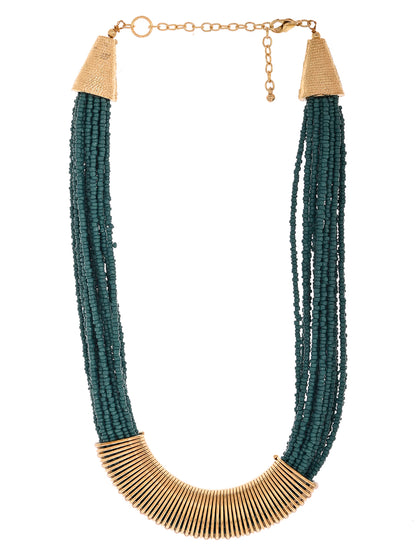 RICHEERA Gold-Plated Beaded Layered Necklace