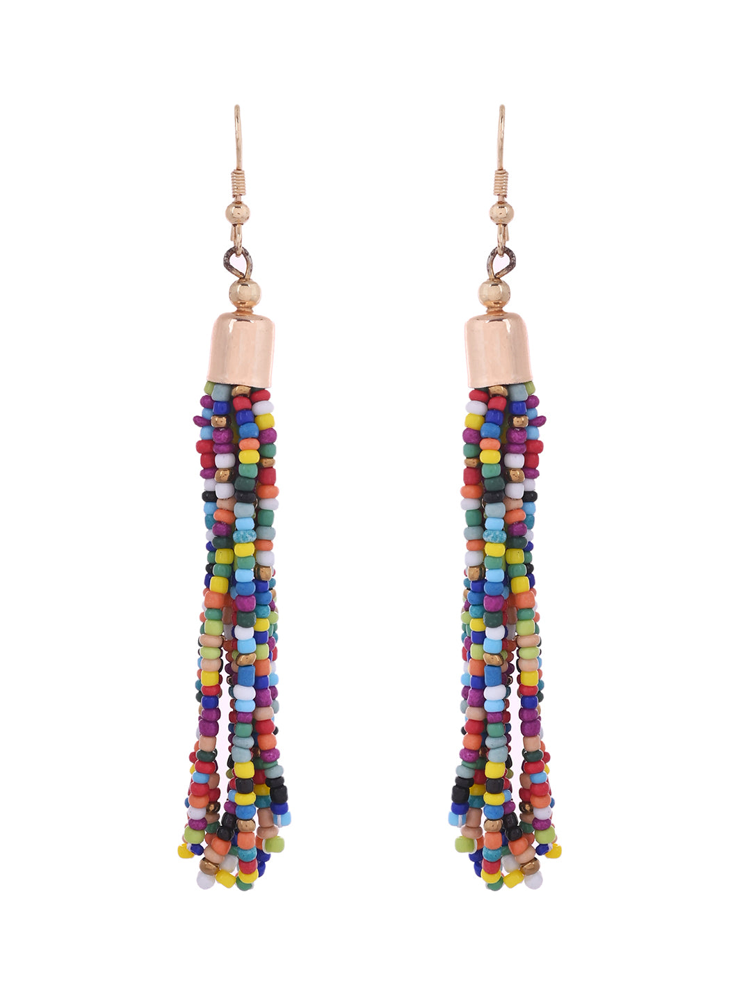RICHEERA Multi Beaded Contemporary Drop Earrings - Richeera