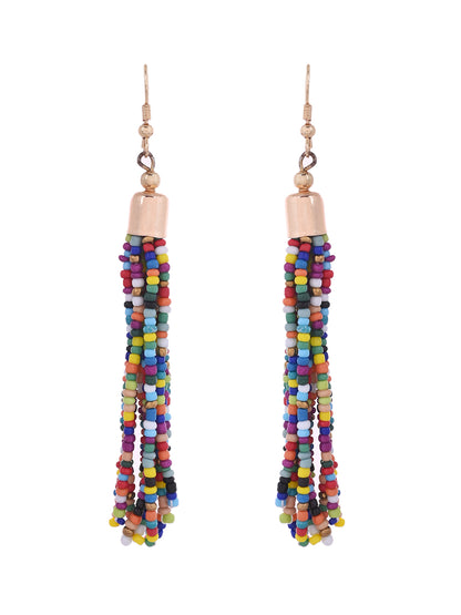 RICHEERA Multi Beaded Contemporary Drop Earrings - Richeera