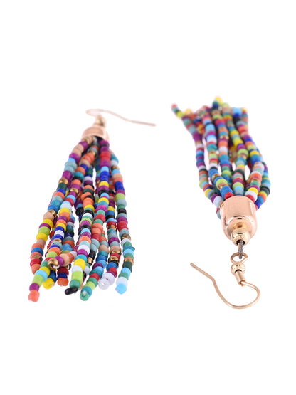RICHEERA Multi Beaded Contemporary Drop Earrings - Richeera