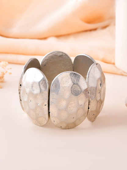 RICHEERA Women Silver-Plated Cuff Bracelet - Richeera