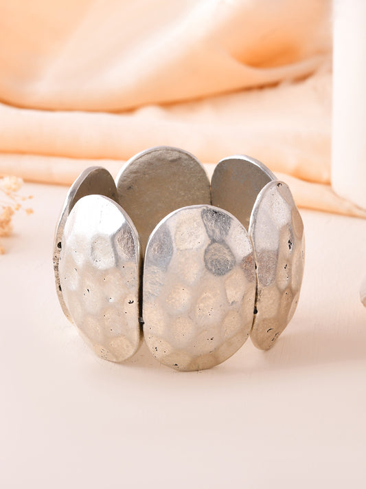 RICHEERA Women Silver-Plated Cuff Bracelet - Richeera