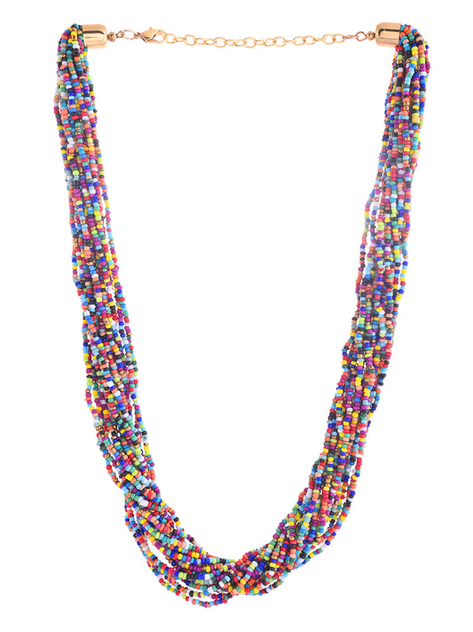 RICHEERA Gold-Plated Multi Beaded Layered Necklace - Richeera