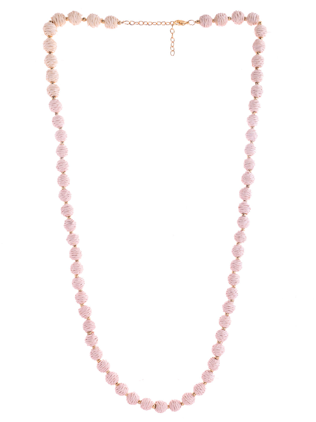 RICHEERA Gold-Plated White Thred fabric Handcrafted Necklace - Richeera