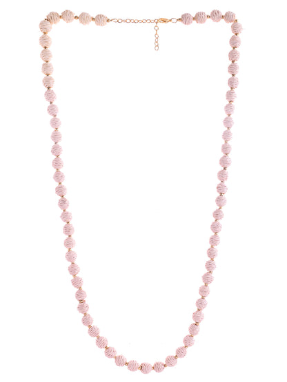 RICHEERA Gold-Plated White Thred fabric Handcrafted Necklace - Richeera