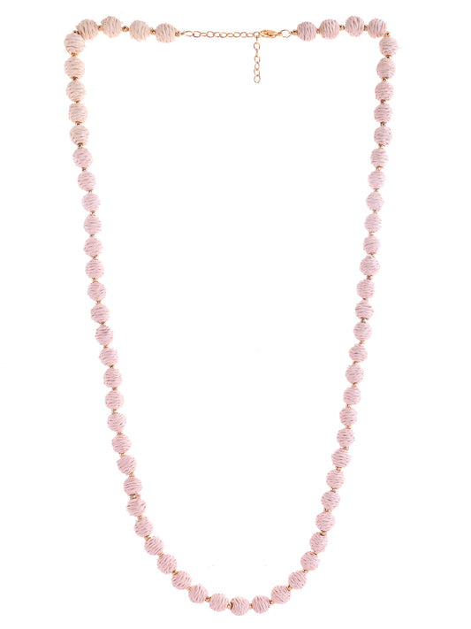 RICHEERA Gold-Plated White Thred fabric Handcrafted Necklace - Richeera