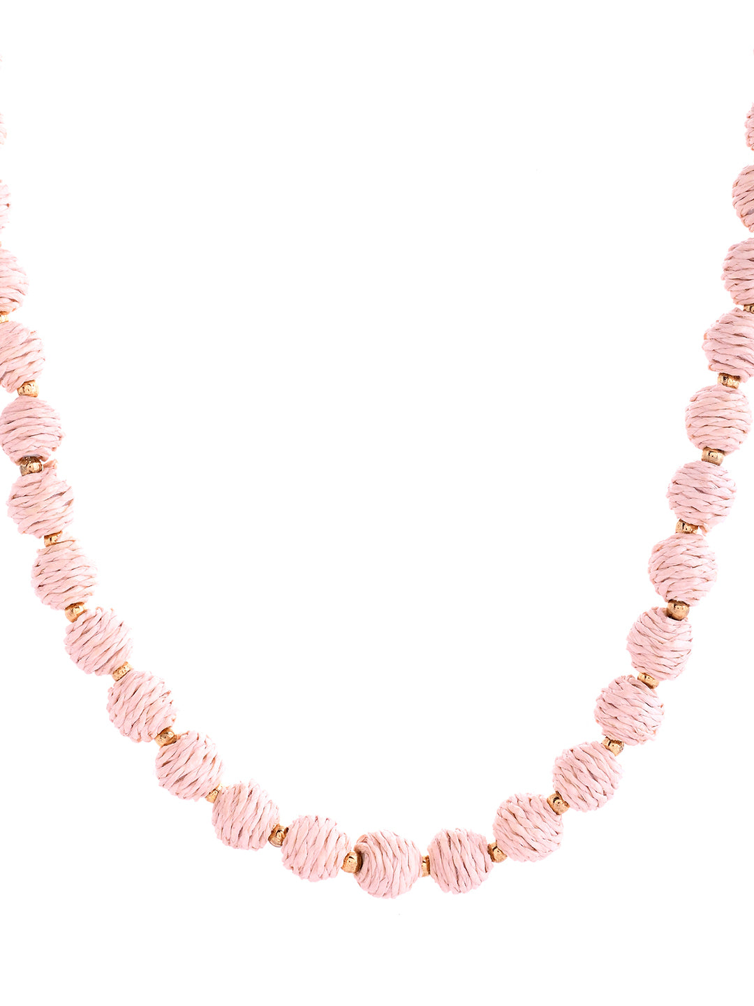 RICHEERA Gold-Plated White Thred fabric Handcrafted Necklace - Richeera