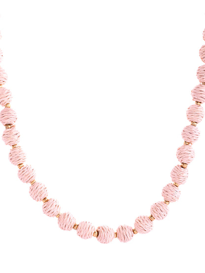 RICHEERA Gold-Plated White Thred fabric Handcrafted Necklace - Richeera