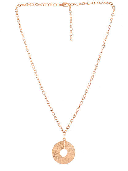 RICHEERA Gold-Plated Round Shape Pendent Necklace - Richeera
