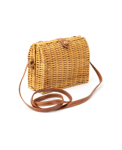 BASKET WEAVE PATTERN SLING BAG