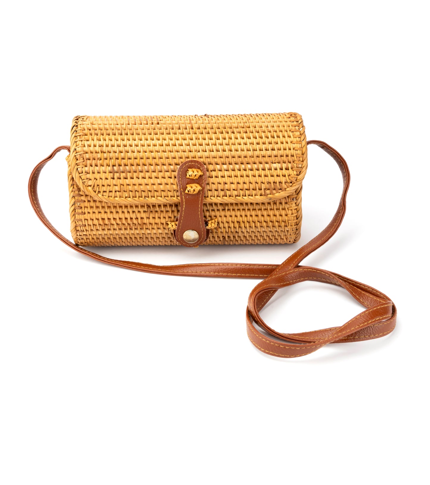 BASKET WEAVE PATTERN SLING BAG