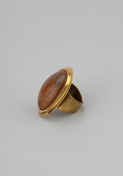 Gold Plated Brown Stone Studded Ring