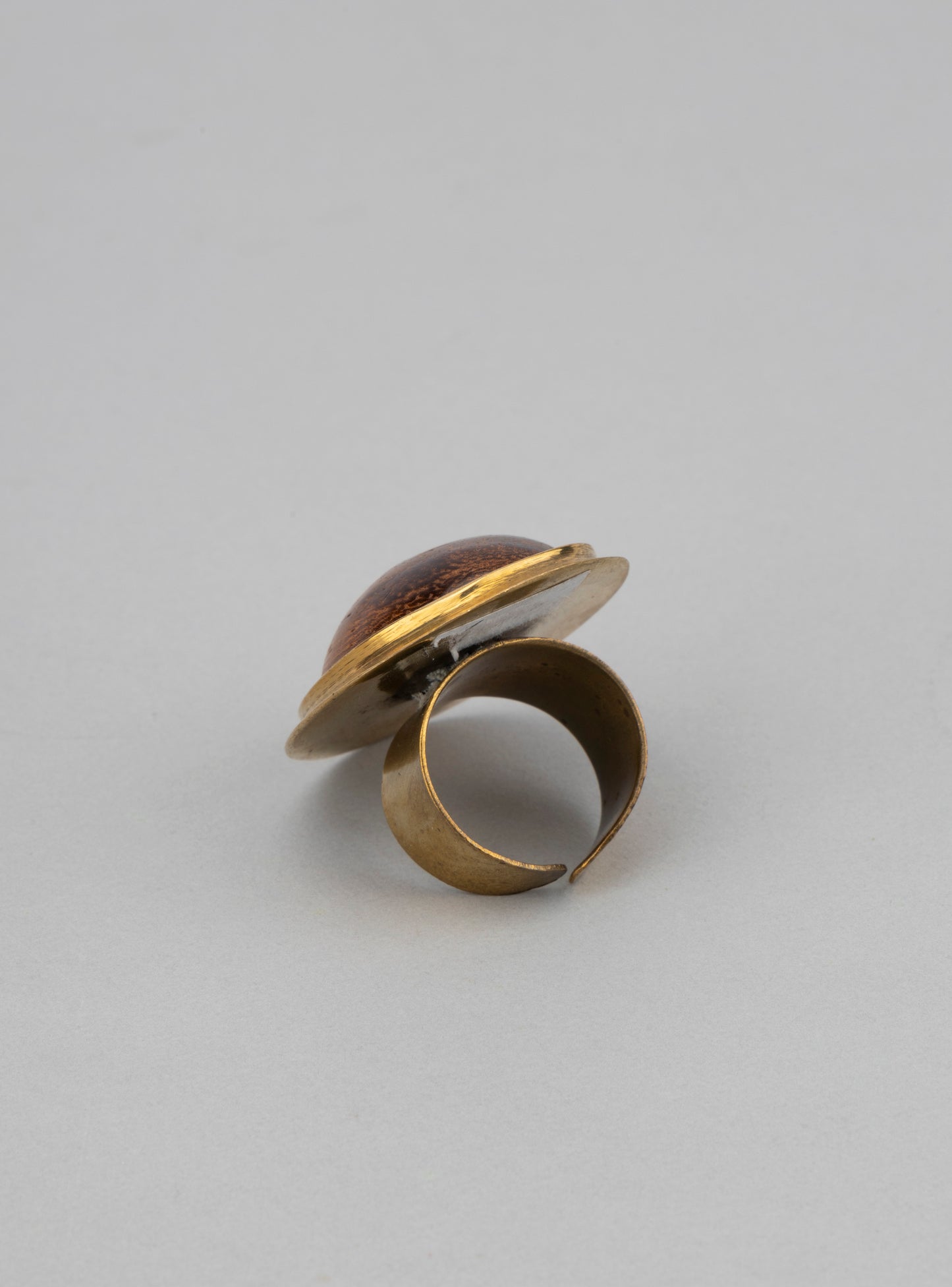 Gold Plated Brown Stone Studded Ring