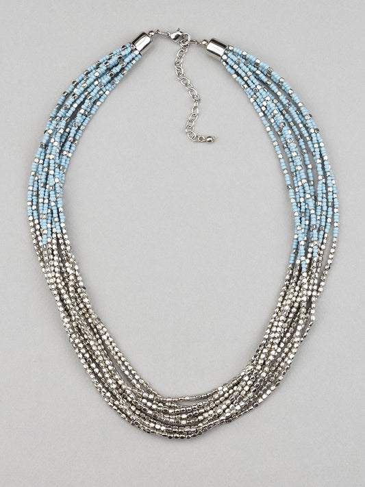 Blue Coloured Beaded Necklace