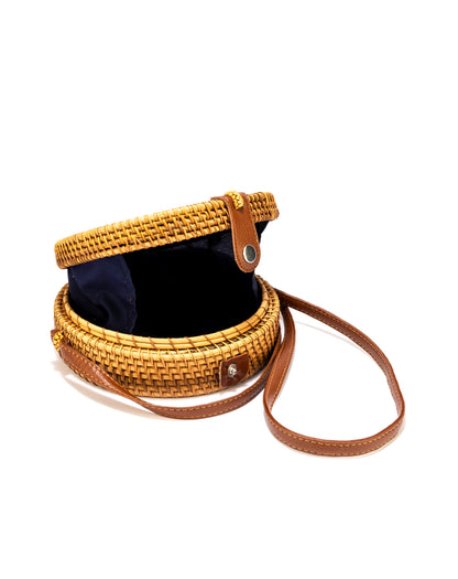 BASKET WEAVE PATTERN SLING BAG