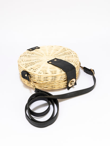 BASKET WEAVE PATTERN SLING BAG