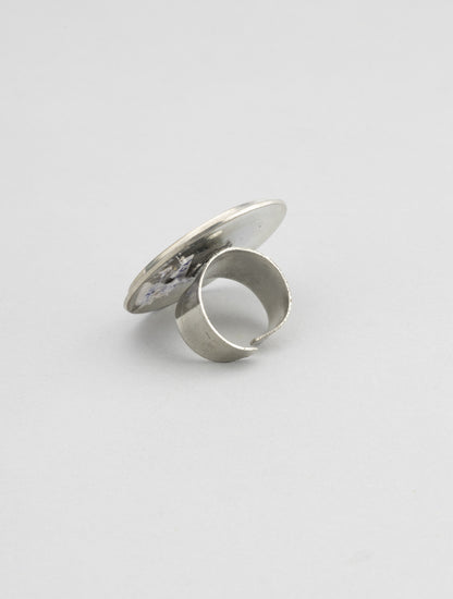 Silver Plated Off White Ring