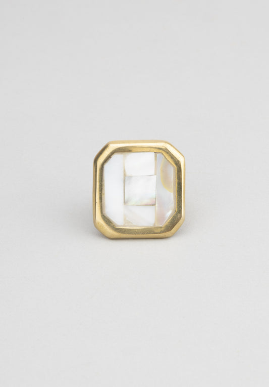 Gold Plated Off White Ring