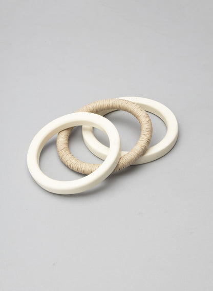 Set Of 3 Beige Bangles