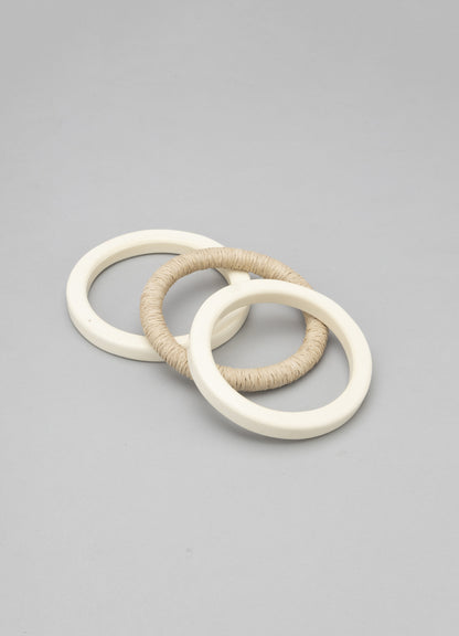 Set Of 3 Beige Bangles