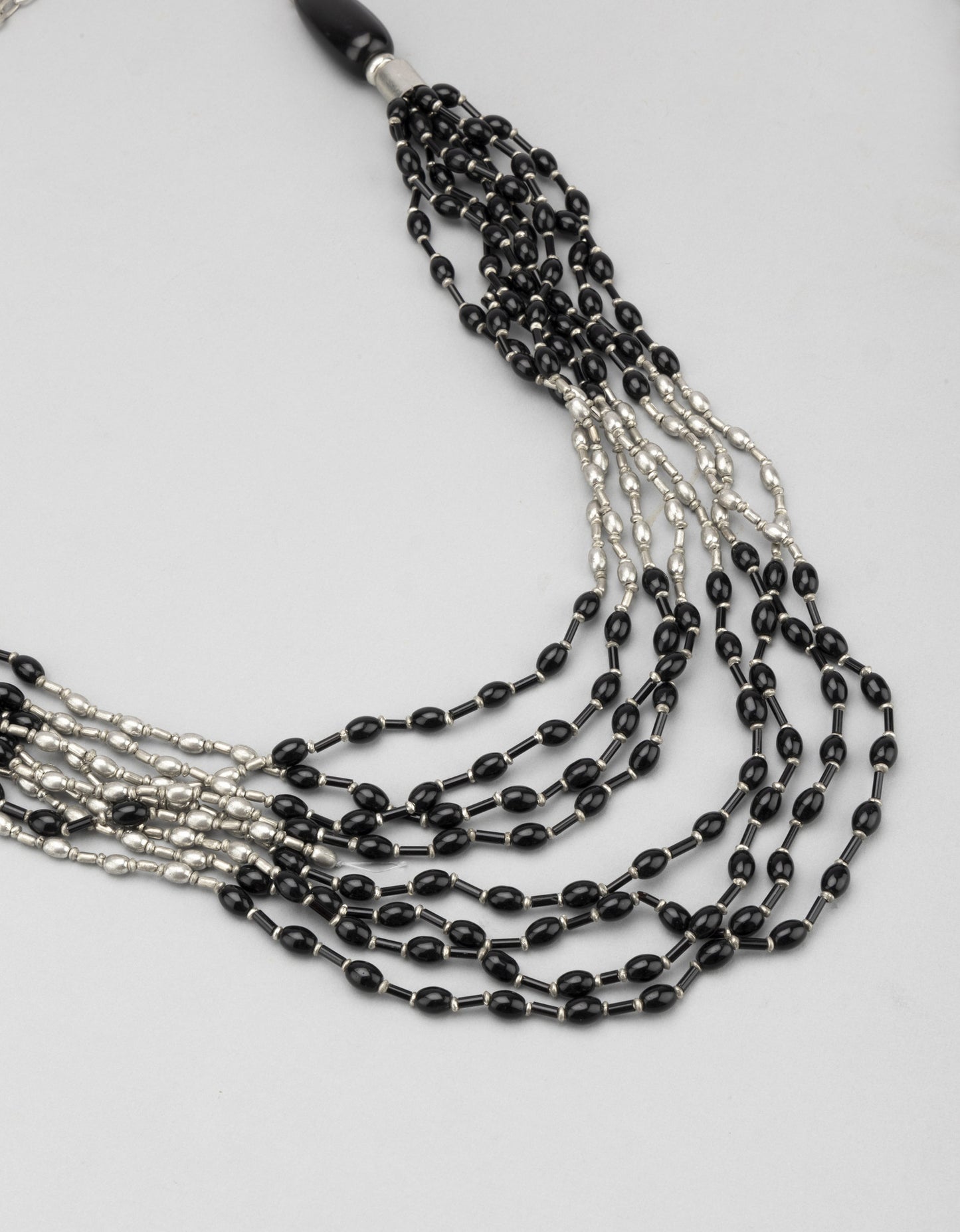 Silver Plated Black Statement Necklace