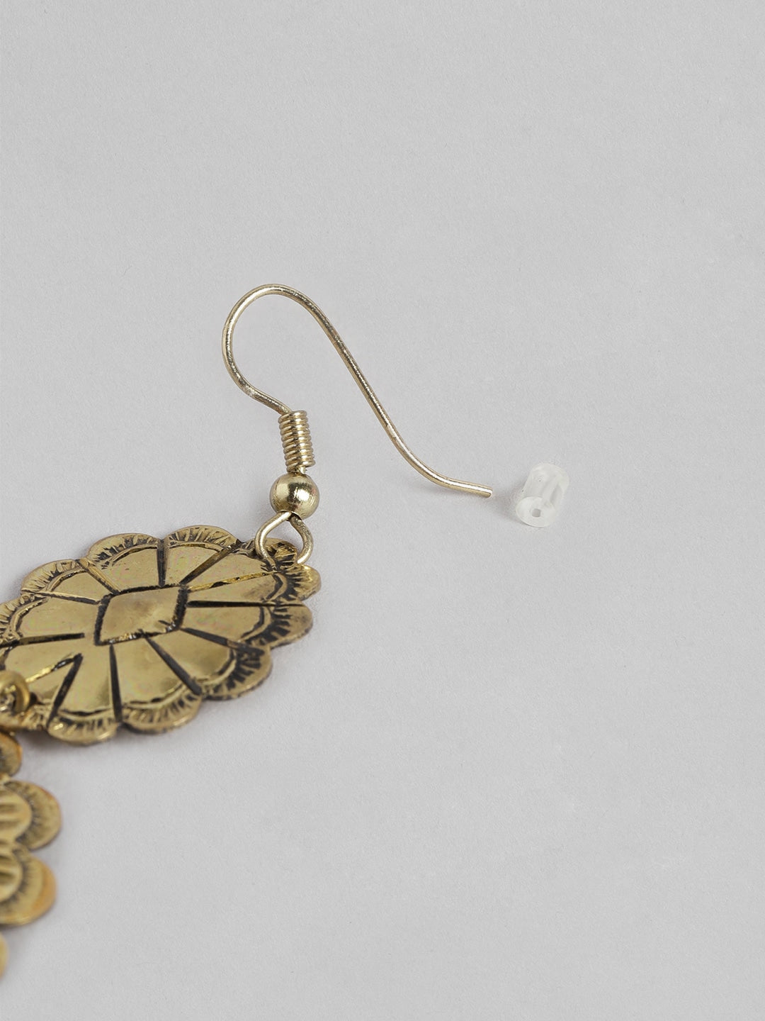 RICHEERA Gold-Plated Floral Drop Earrings