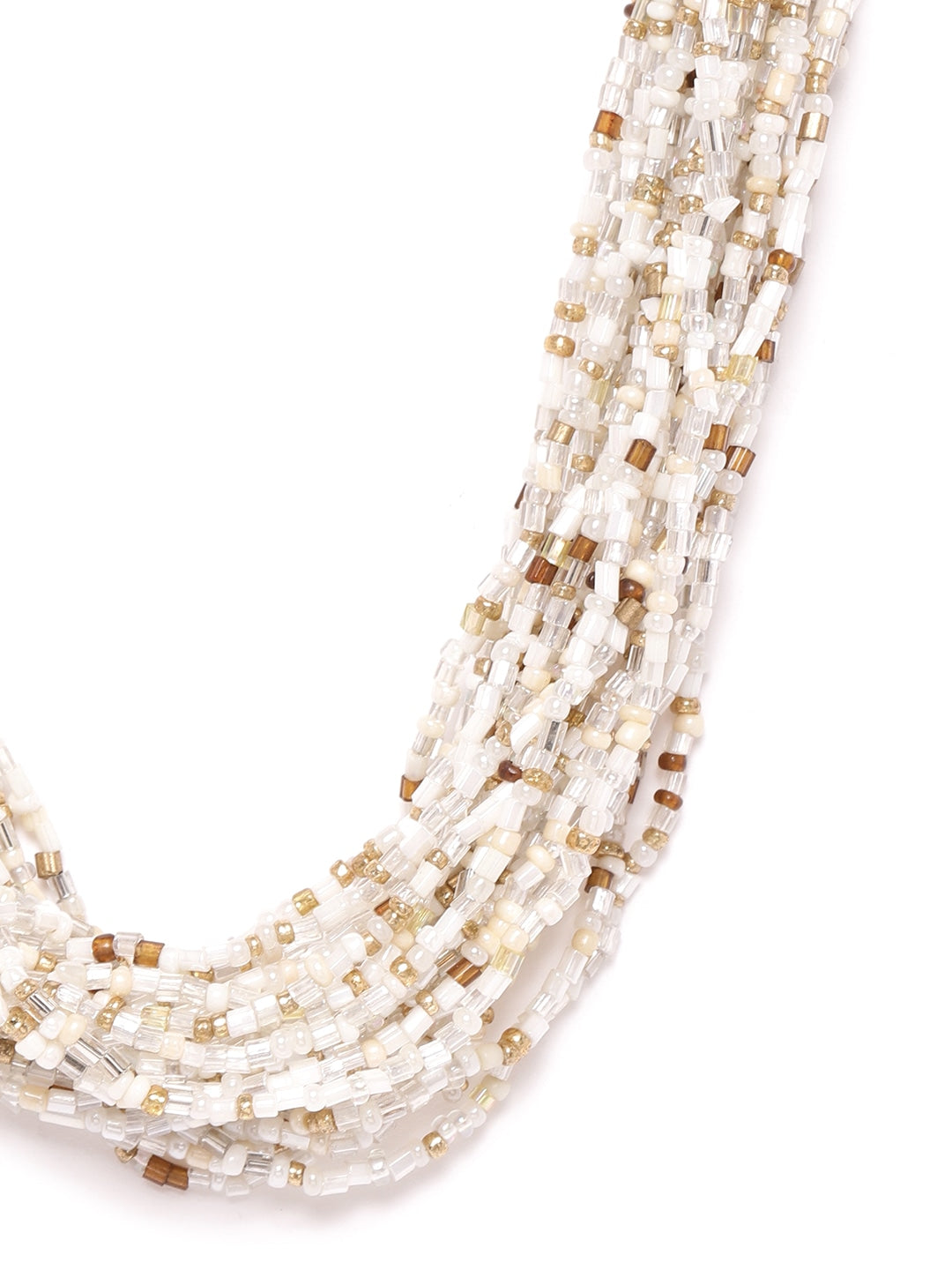 White Gold Plated Beaded Necklace
