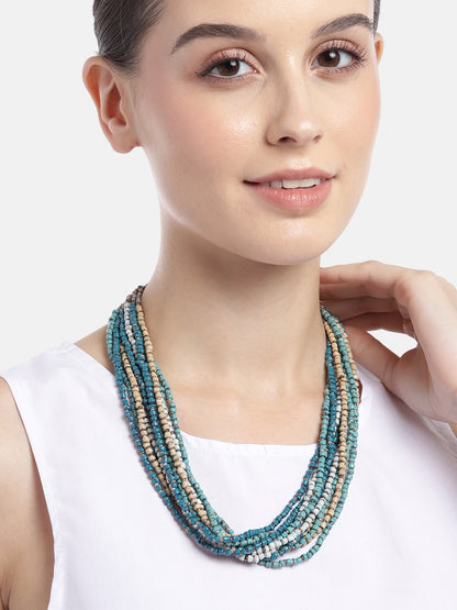 Beaded Multi-Layered Statement Necklace