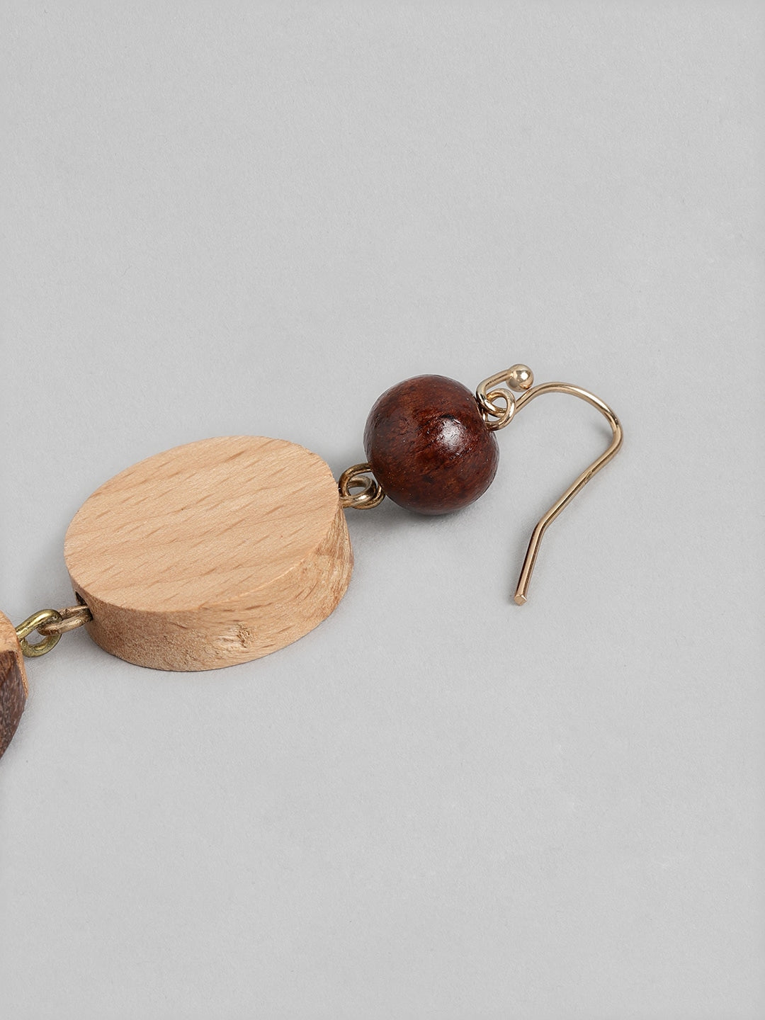 Brown Contemporary Drop Earrings