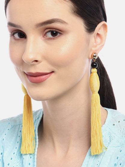 Yellow & Black Contemporary Drop Earrings