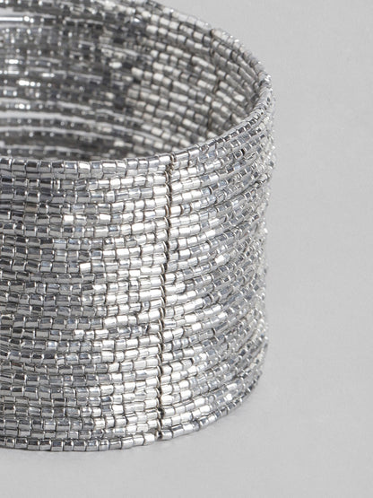 Women Silver-Toned Cuff Bracelet