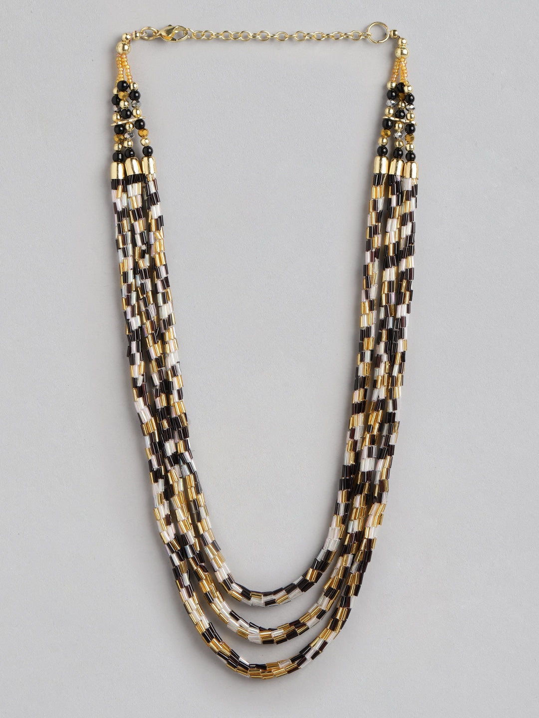 RICHEERA White & Gold-Toned Layered Necklace