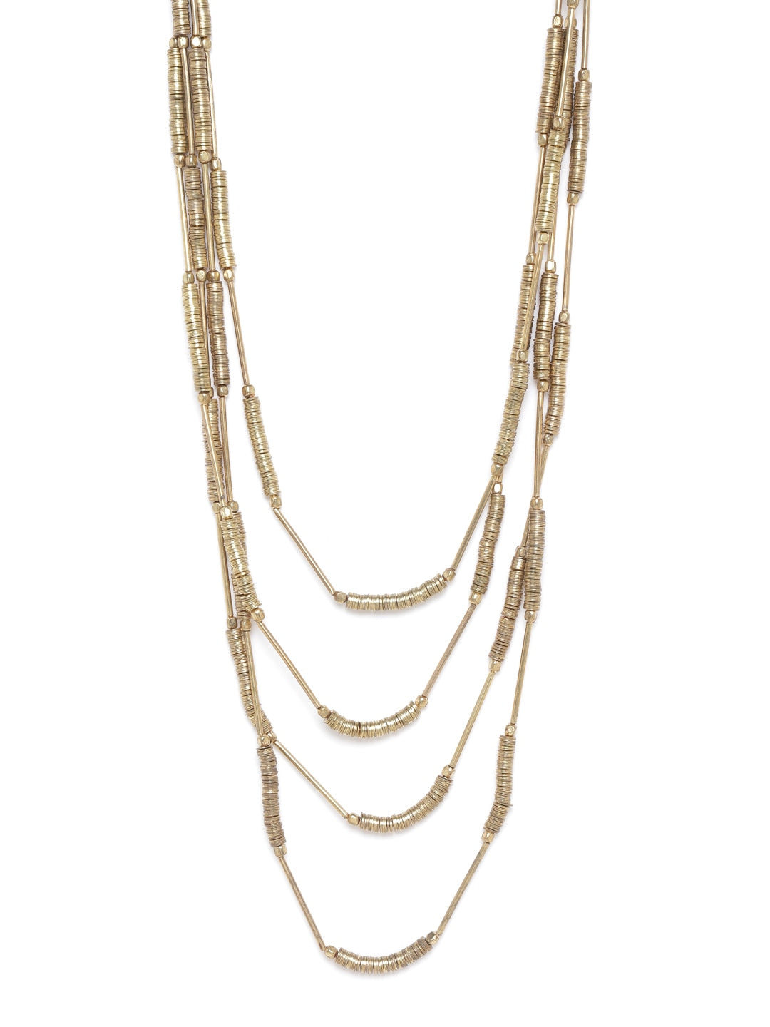Antique Gold-Plated Layered Necklace