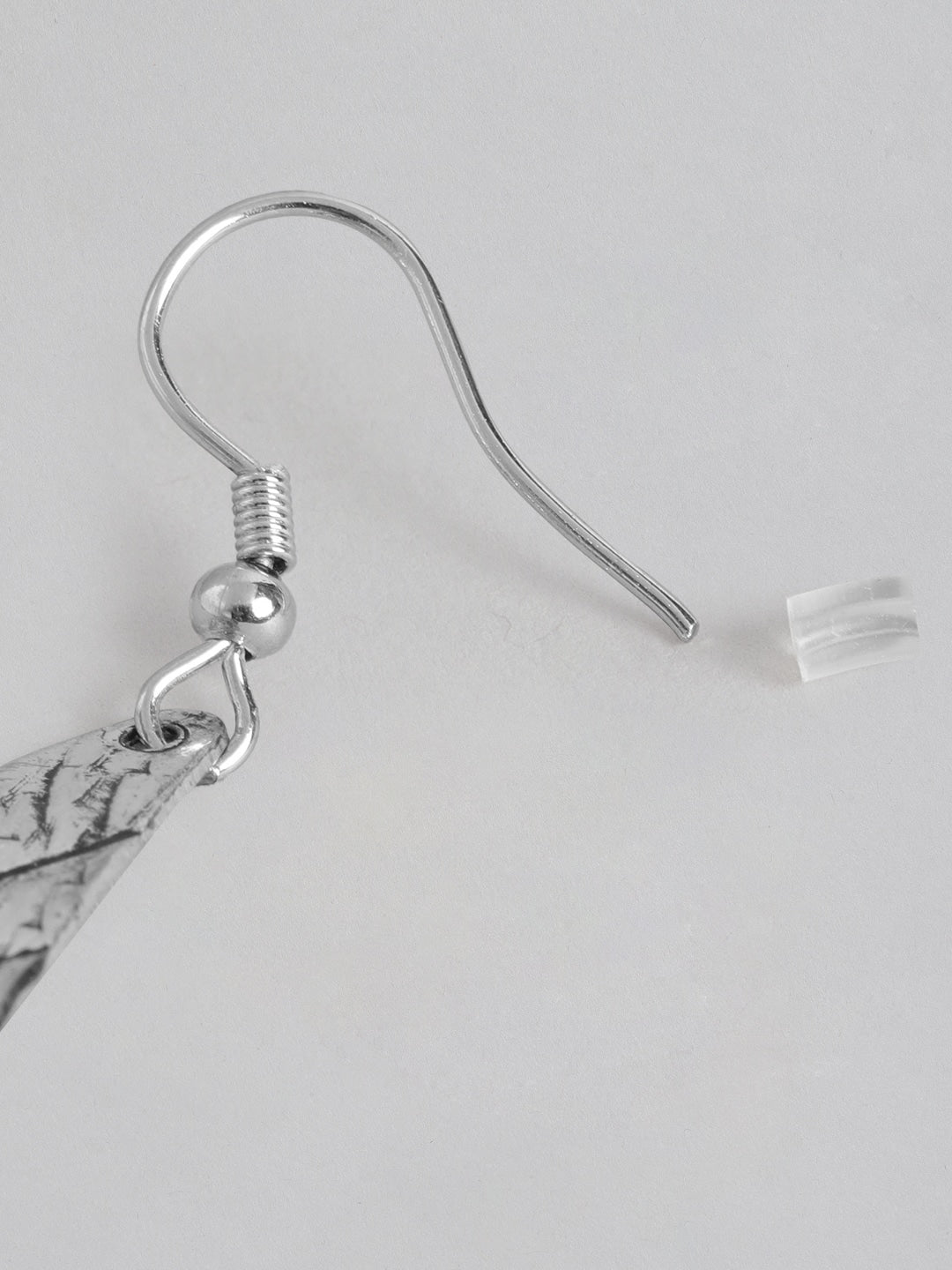 Silver-Plated Geometric Drop Earrings