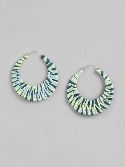 Green & Blue Circular Hoop Earrings