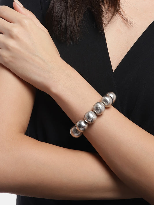 RICHEERA Artificial Beads Silver-Plated Bracelet