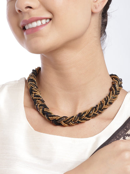 Gold-Toned & Black Necklace