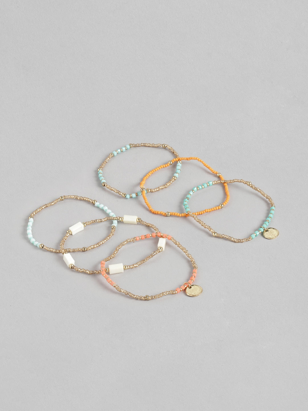 RICHEERA Pack Of 6 Gold-Plated Bracelets